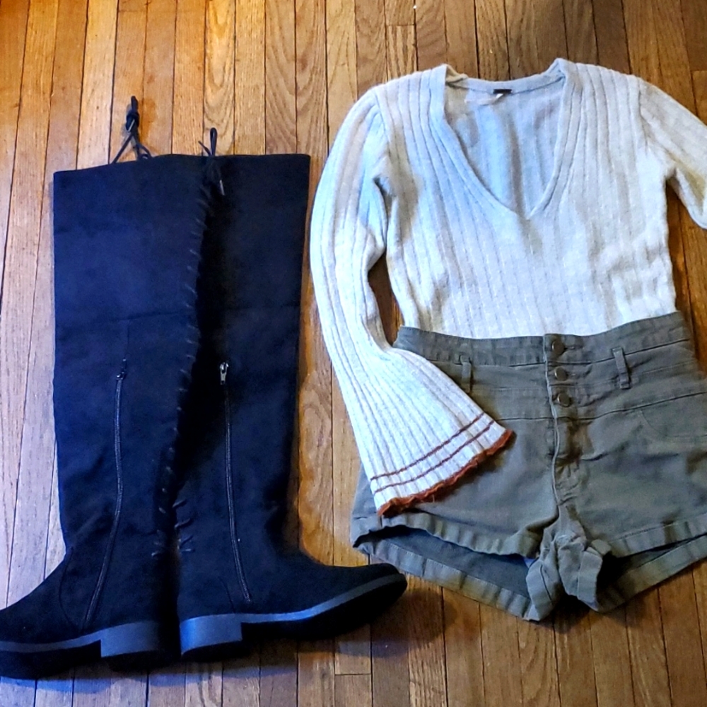 Thigh-high Faux Suede Boots